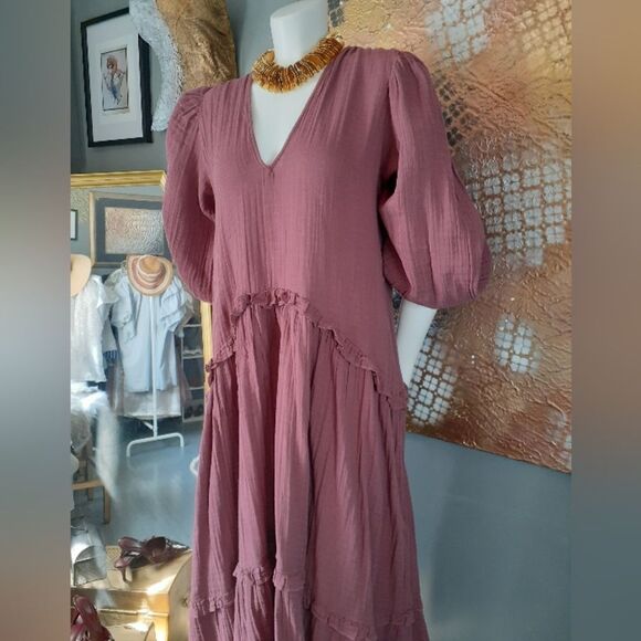 Zara Deep Red Long Sleeve Dress - Picture 12 of 15